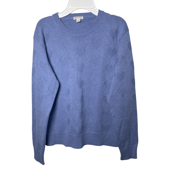 Crewcuts Girls Blue Heart Knit Cotton Sweater Pullover Size XL (12–14) - Picture 1 of 5